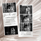 Minimalistische bruiloft foto booth strip lijst save the date