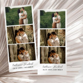 Minimalistische bruiloft foto booth strip lijst save the date