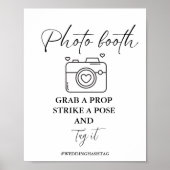 Minimalistische bruiloft foto cabine teken poster (Voorkant)