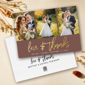 Minimalistische bruiloft foto collage Boho dank u Folie Uitnodiging