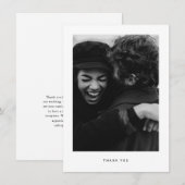 Minimalistische bruiloft Foto Dank u Briefkaart (Voorkant / Achterkant)