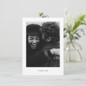 Minimalistische bruiloft Foto Dank u Briefkaart (Staand voorkant)