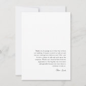 Minimalistische bruiloft Foto Dank u Briefkaart (Achterkant)