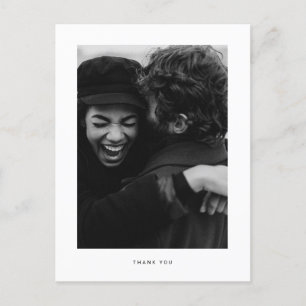 Minimalistische bruiloft Foto Dank u Briefkaart