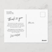 Minimalistische bruiloft Foto Dank u Briefkaart (Achterkant)