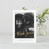 Minimalistische bruiloft Foto Dank u Briefkaart (Staand voorkant)