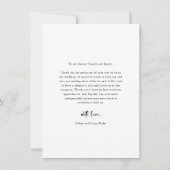 Minimalistische bruiloft Foto Dank u Briefkaart (Achterkant)