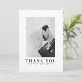 Minimalistische bruiloft Foto Dank u Flat Kaart (Staand voorkant)