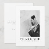 Minimalistische bruiloft Foto Dank u Flat Kaart (Voorkant / Achterkant)