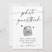 Minimalistische bruiloft foto Gast Boek teken Kaart (Voorkant)