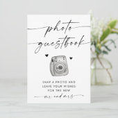 Minimalistische bruiloft foto Gast Boek teken Kaart (Staand voorkant)