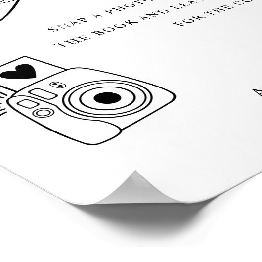 Minimalistische bruiloft foto gastenboek Poster (Hoek)