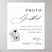 Minimalistische bruiloft foto gastenboek Poster (Voorkant)