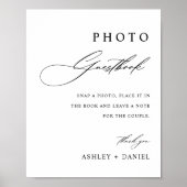 Minimalistische bruiloft foto gastenboek Poster (Voorkant)