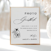 Minimalistische bruiloft foto gastenboek Poster