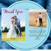 Minimalistische bruiloft foto modern script kallig bedankkaart