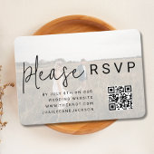 Minimalistische bruiloft foto overlay QR-code RSVP Informatiekaartje