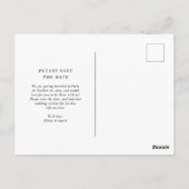 Minimalistische bruiloft foto van bestemming spare briefkaart (Achterkant)