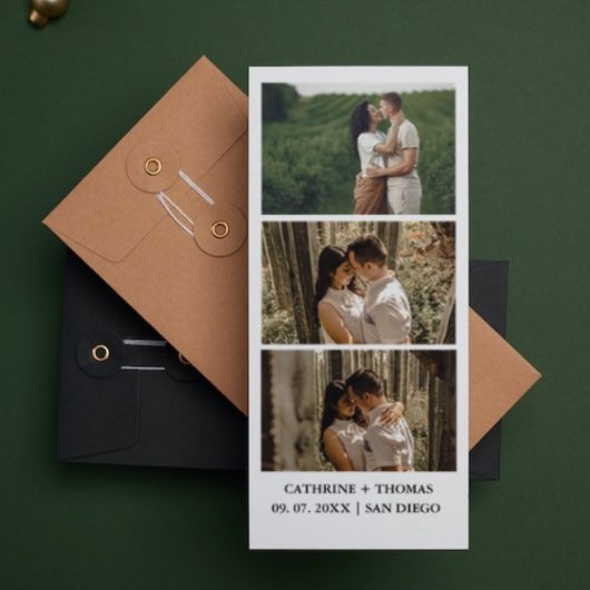 Minimalistische bruiloft fotocabine overlay dank u save the date