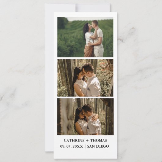 Minimalistische bruiloft fotocabine overlay dank u save the date (Voorkant)