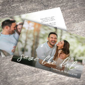 Minimalistische bruiloft fotocollage save the date