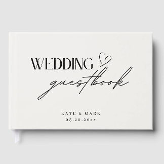 Minimalistische bruiloft gastenboek