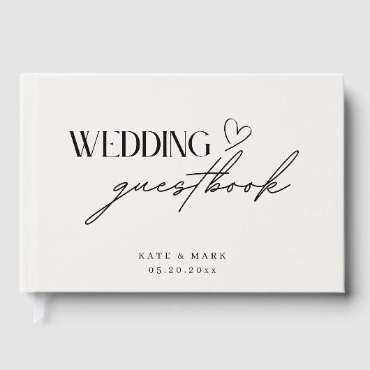 Minimalistische bruiloft gastenboek (Voorkant)
