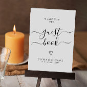 Minimalistische bruiloft gastenboek teken, gelieve kaart