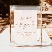 Minimalistische bruiloft gastenboek teken, moderne kaart