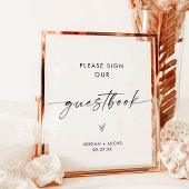 Minimalistische bruiloft gastenboek teken, moderne poster
