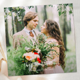 Minimalistische bruiloft gepersonaliseerde eenvoud bedankkaart