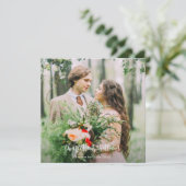 Minimalistische bruiloft gepersonaliseerde eenvoud bedankkaart (Staand voorkant)