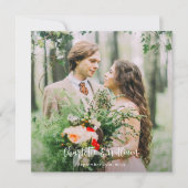 Minimalistische bruiloft gepersonaliseerde eenvoud bedankkaart (Voorkant)