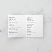 Minimalistische bruiloft gevouwen programma tijdli (Binnen)