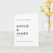 Minimalistische bruiloft gevouwen programma tijdli (Gele Bloem)