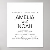 Minimalistische Bruiloft grappige bruiloft met Poster (Voorkant)