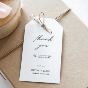 Minimalistische bruiloft gunst Label Sjabloon, Cadeaulabel