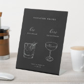 Minimalistische bruiloft handtekening Drinken Reclamebord Met Voetstuk (Insitu)