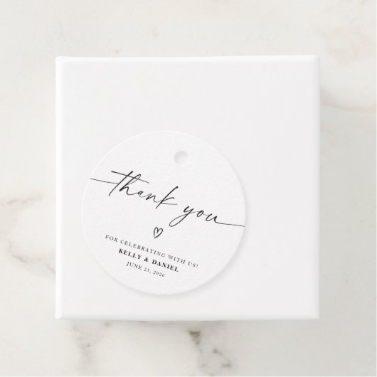 Minimalistische bruiloft Hartelijk dank Bedankjes Labels (In situ)