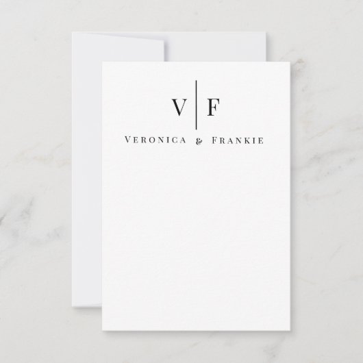 Minimalistische bruiloft Hartelijk dank Bedankkaart (Voorkant)