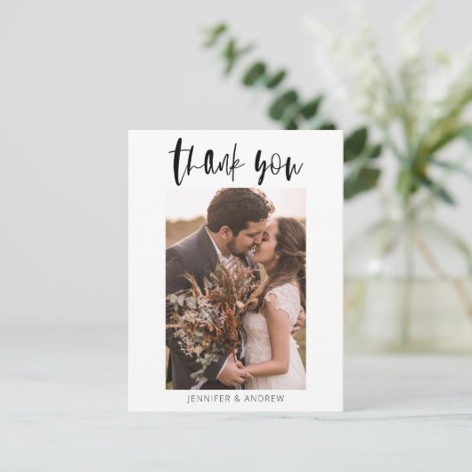 Minimalistische bruiloft Hartelijk dank Briefkaart (Staand voorkant)