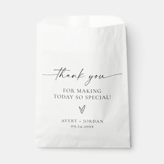 Minimalistische bruiloft Hartelijk dank | Modern s Bedankzakje (Voorkant)