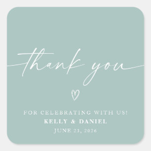 Minimalistische bruiloft Hartelijk dank Vierkante Sticker