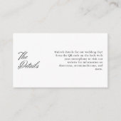 Minimalistische bruiloft kalligrafie QR Code Detai Informatiekaartje (Voorkant)