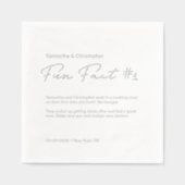 Minimalistische bruiloft leuk feit Custom Silver Folie Servetten (Voorkant)