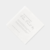 Minimalistische bruiloft leuk feit Custom Silver Folie Servetten (Rechts)