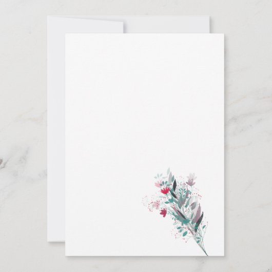 Minimalistische bruiloft meid van eer uitnodiging (Achterkant)