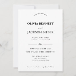 Minimalistische bruiloft met elegante moderne typo kaart
