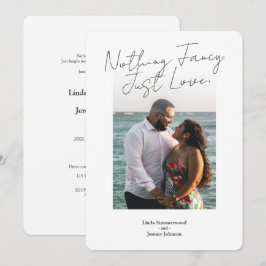 Minimalistische bruiloft met foto | Niets bijzonde Kaart