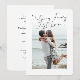 Minimalistische bruiloft met foto | Niets gewoons Kaart